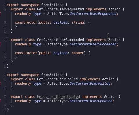 Using namespace to group actions across different files
